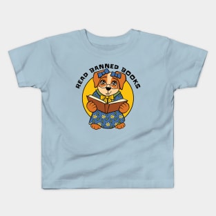 Read Banned Books Dog Kids T-Shirt